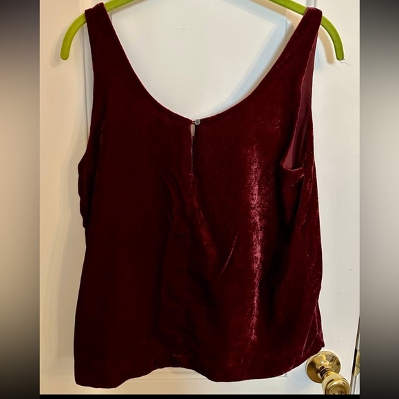 J. Crew Red Velvet Sleeveless Fitted Tank Top - Picture 4 of 7